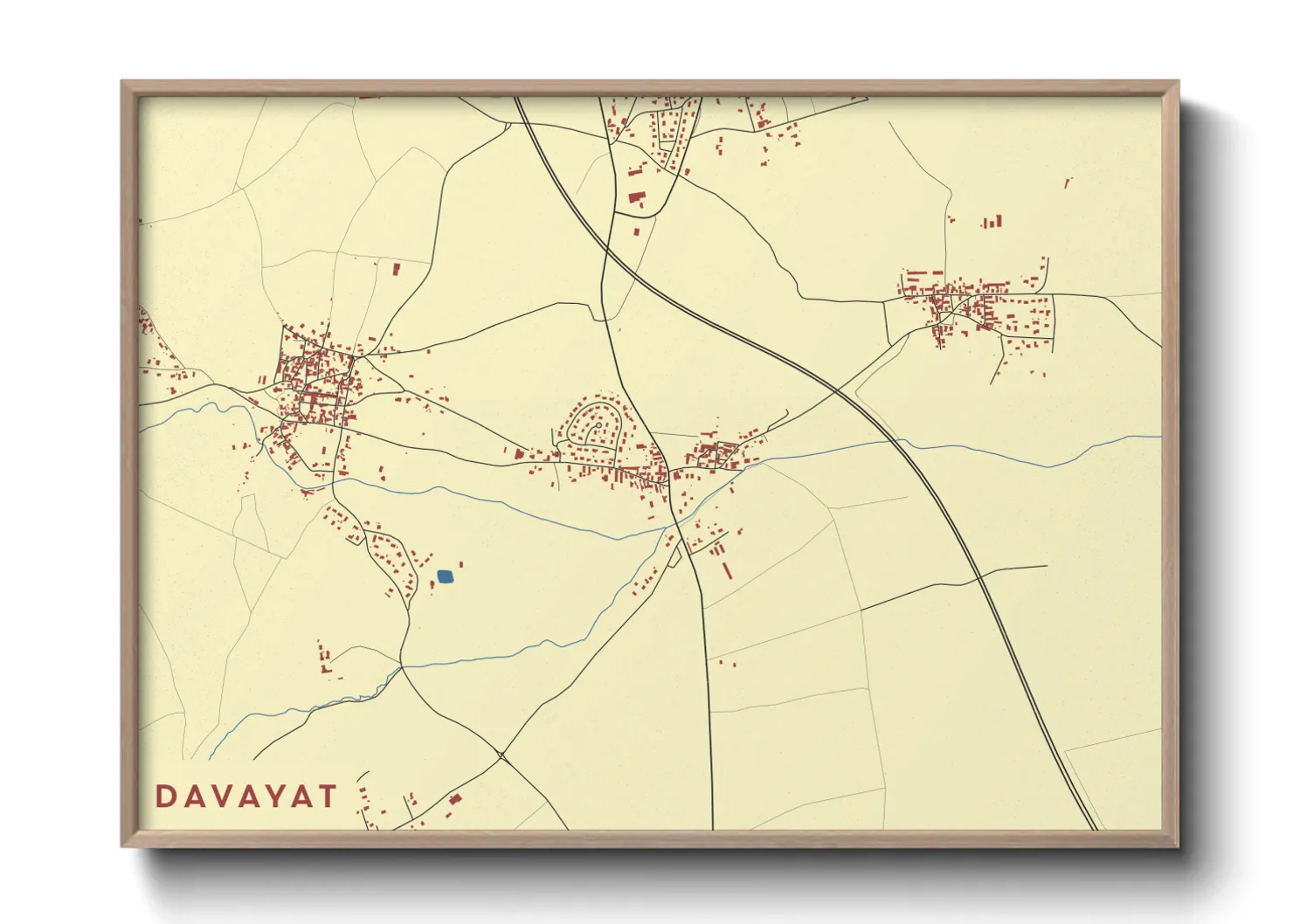Une affiche de carte sur Davayat