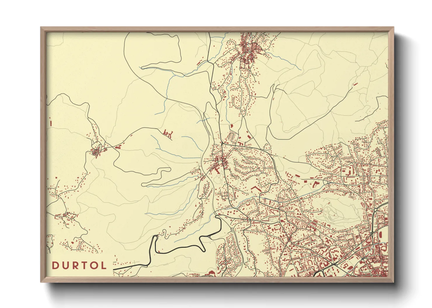 Une affiche de carte sur Durtol