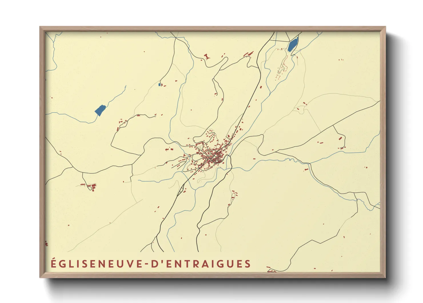 Une affiche de carte sur Égliseneuve-d'Entraigues
