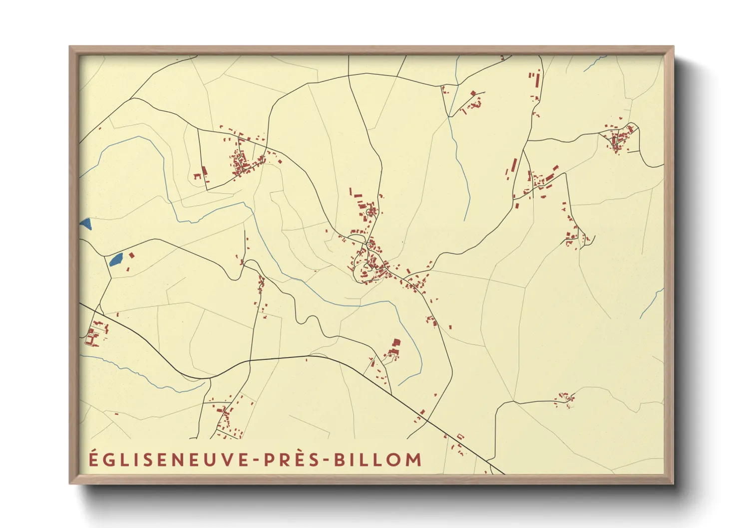 Une affiche de carte sur Égliseneuve-près-Billom