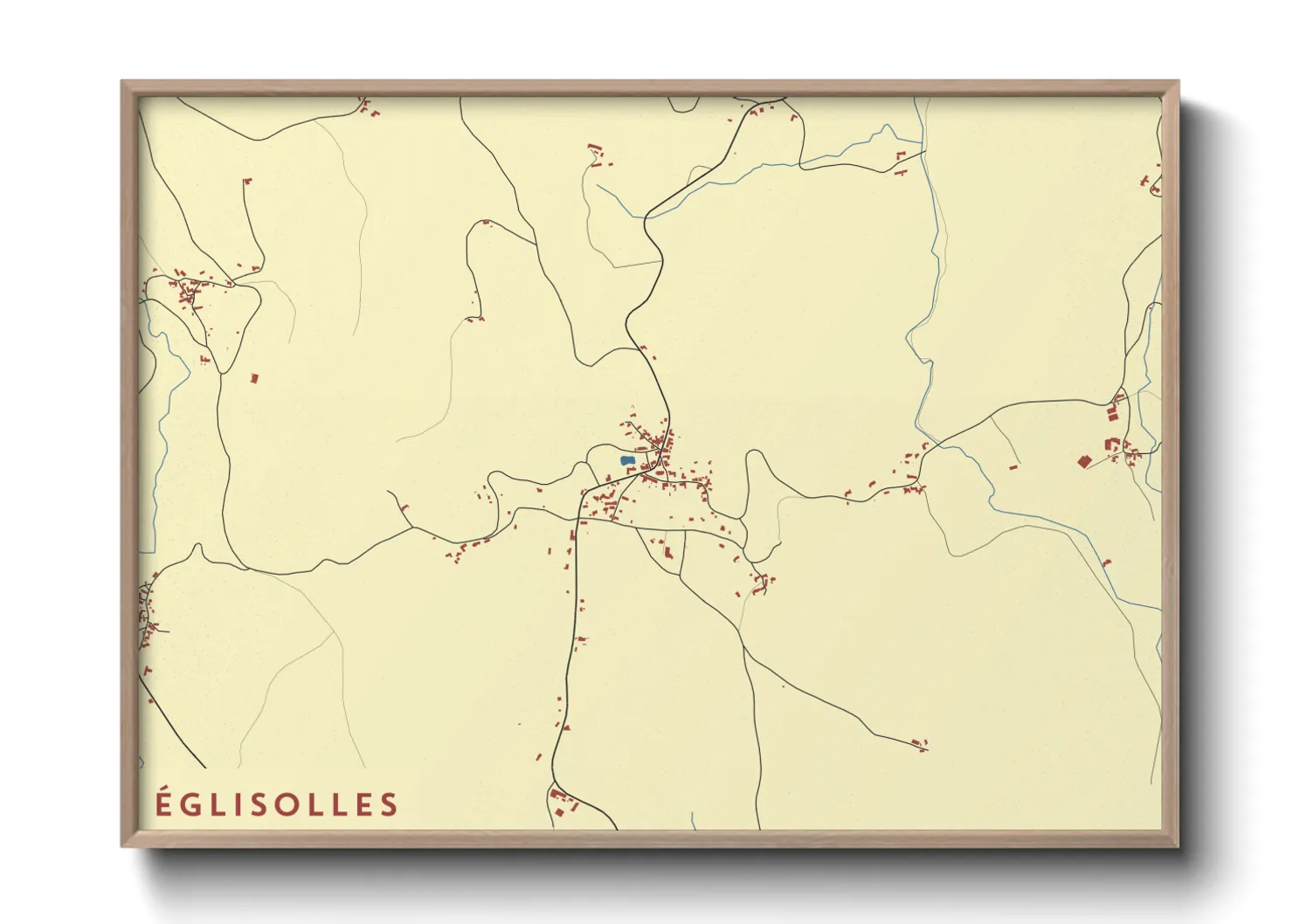 Une affiche de carte sur Églisolles