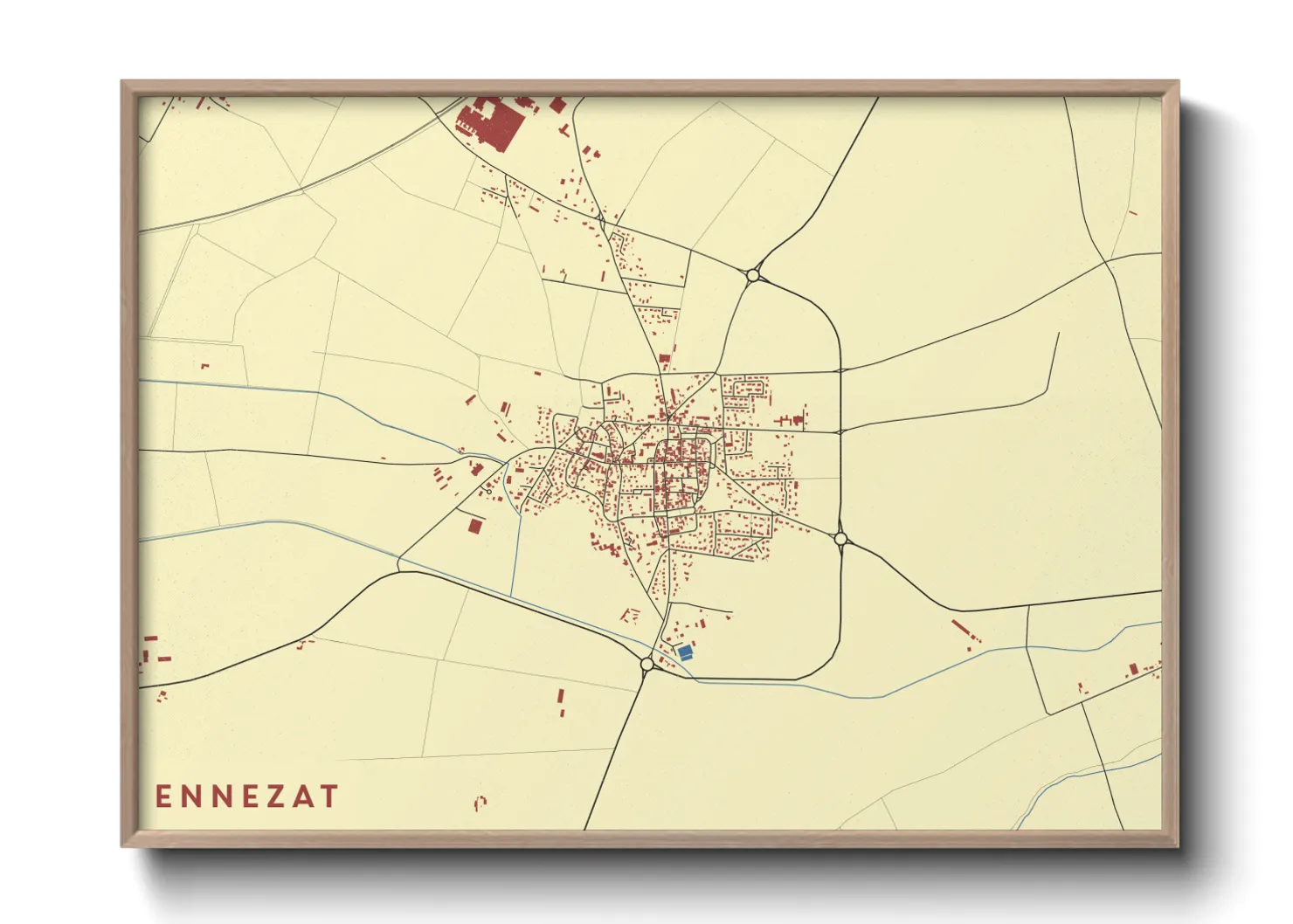 Une affiche de carte sur Ennezat