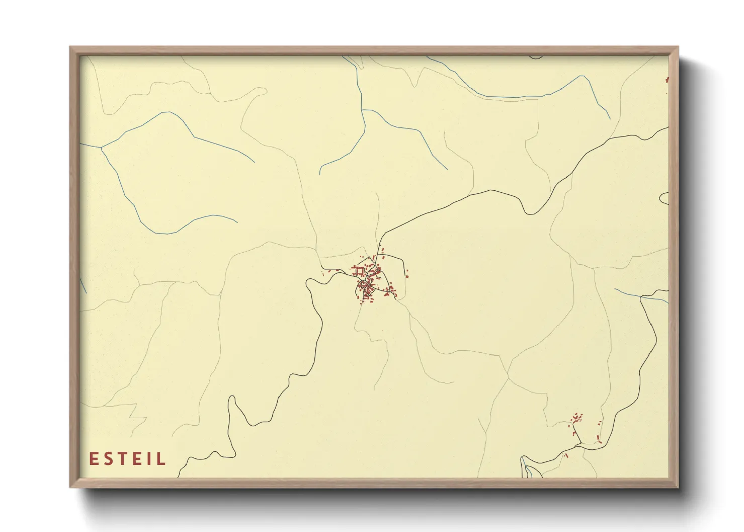Une affiche de carte sur Esteil
