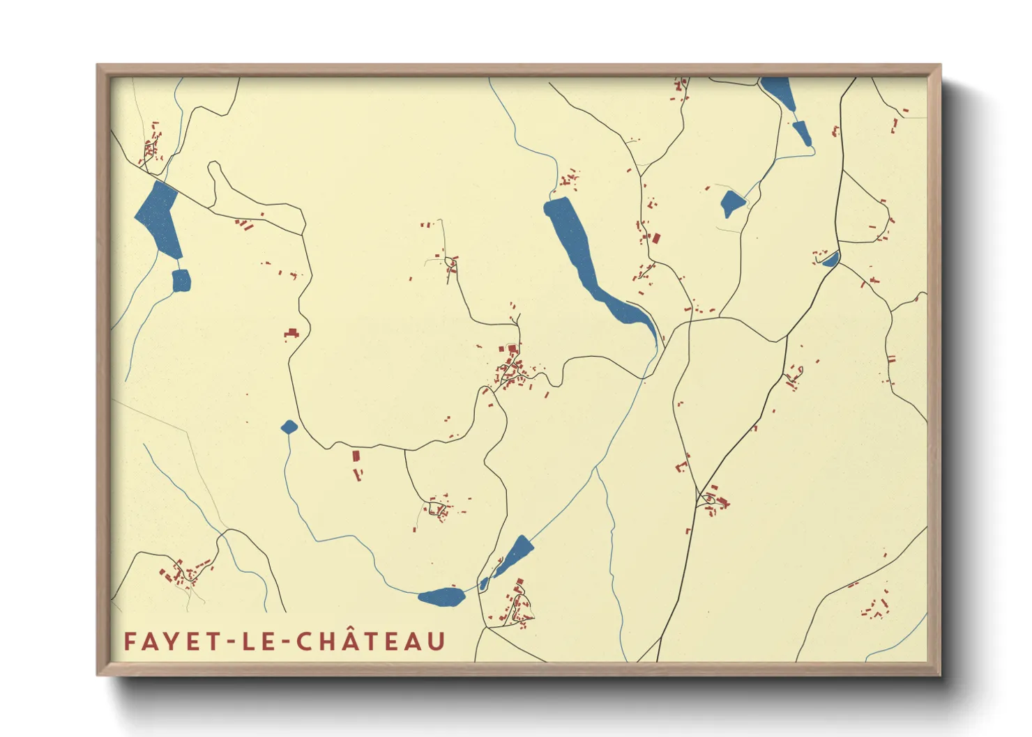 Une affiche de carte sur Fayet-le-Château