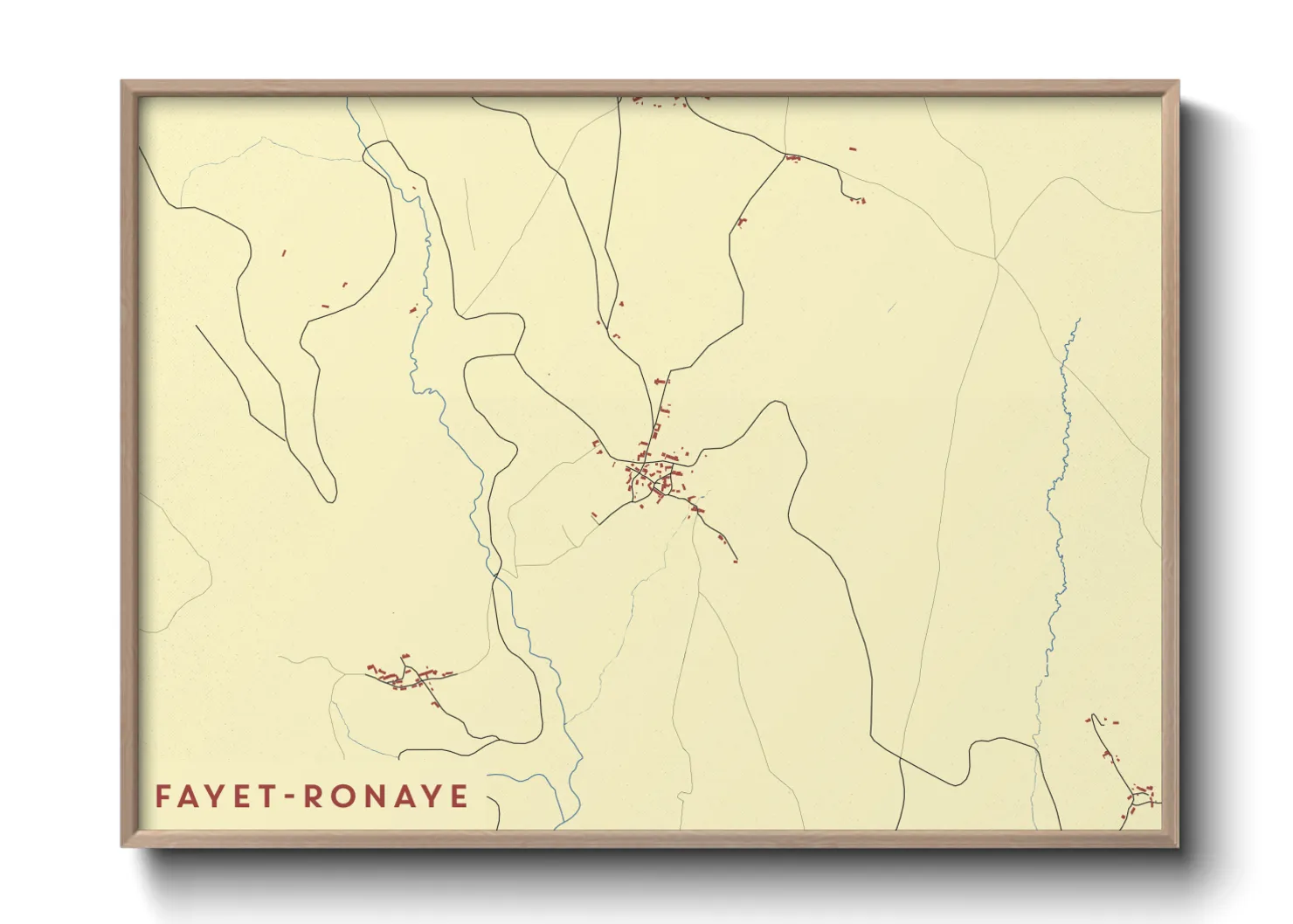 Une affiche de carte sur Fayet-Ronaye