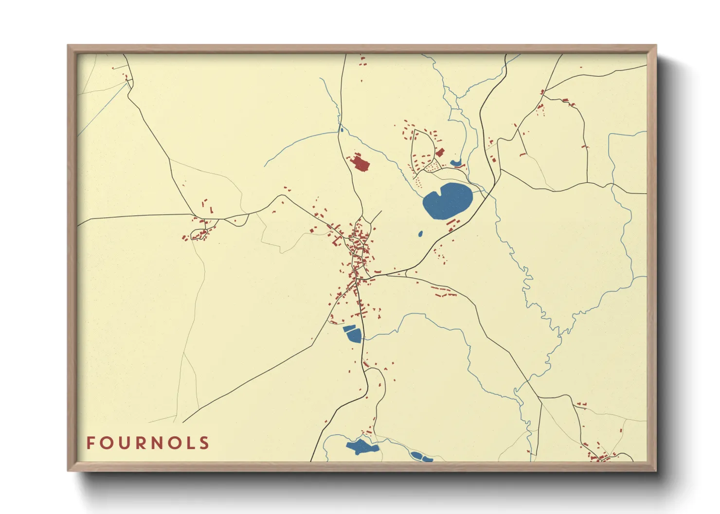 Une affiche de carte sur Fournols