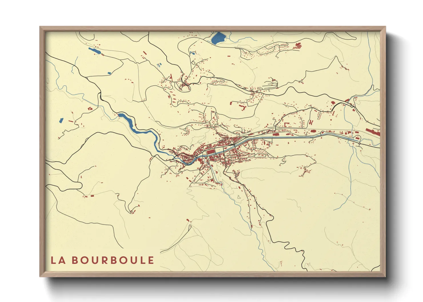 Une affiche de carte sur La Bourboule