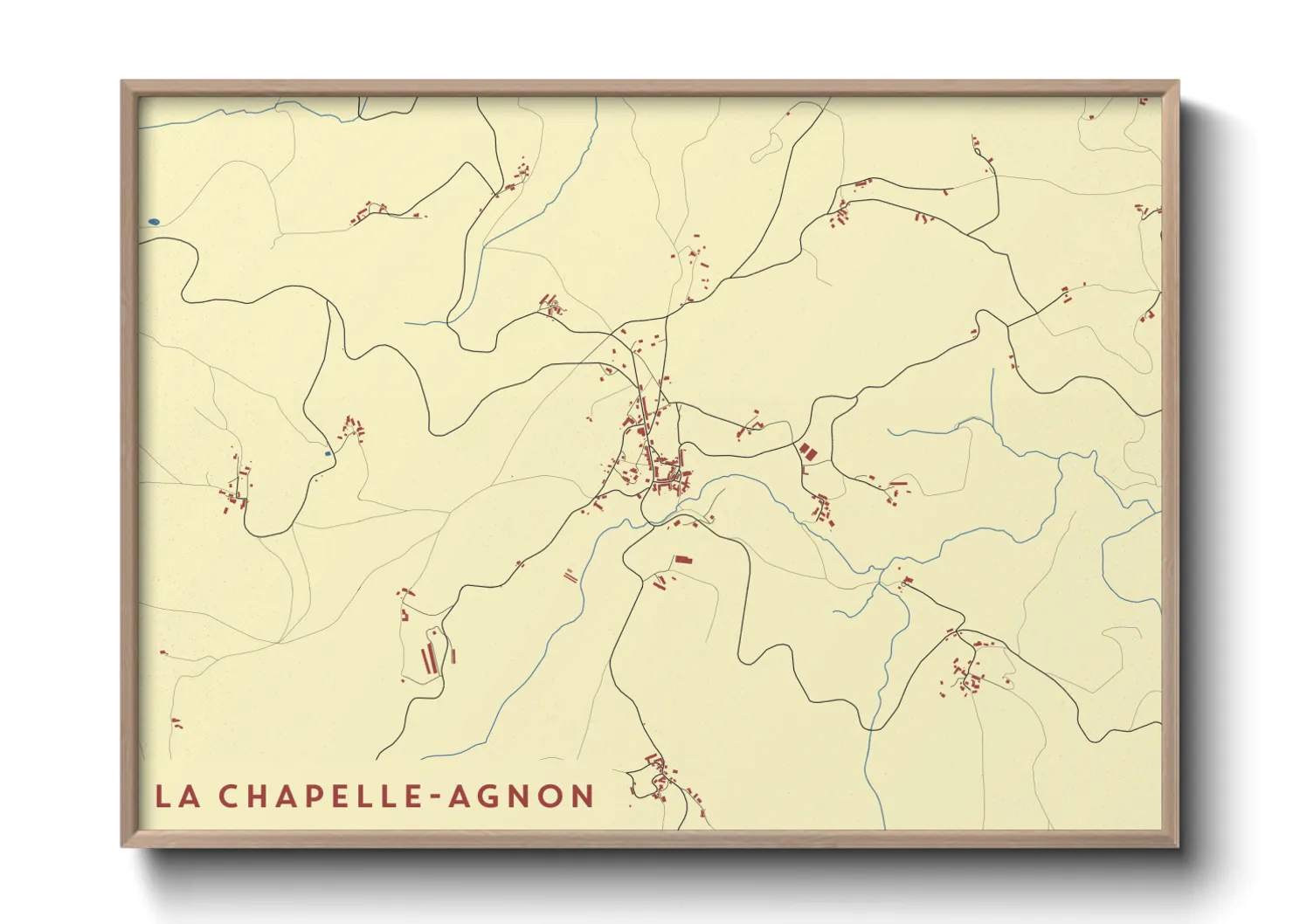 Une affiche de carte sur La Chapelle-Agnon