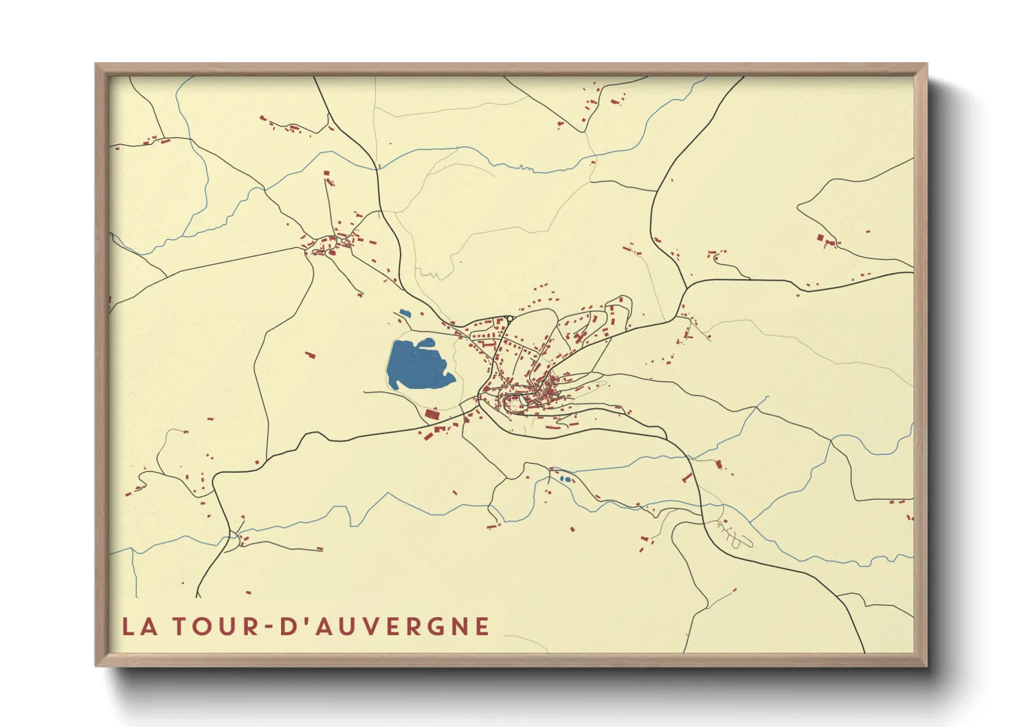Une affiche de carte sur La Tour-d'Auvergne