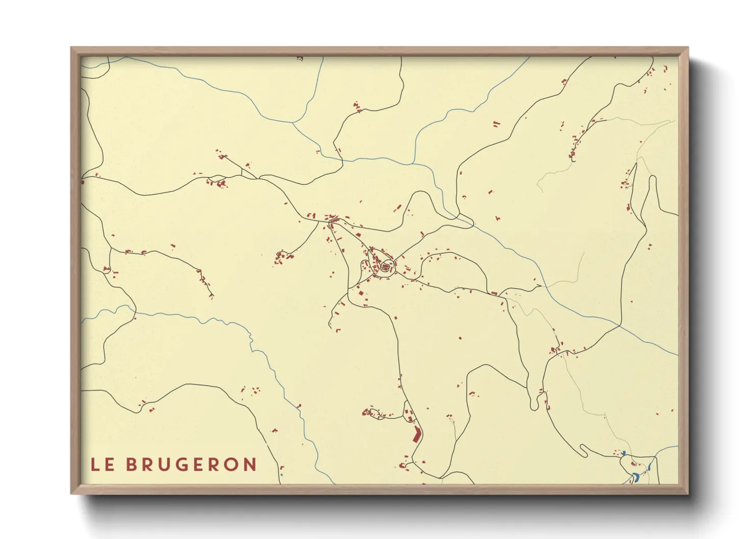 Une affiche de carte sur Le Brugeron