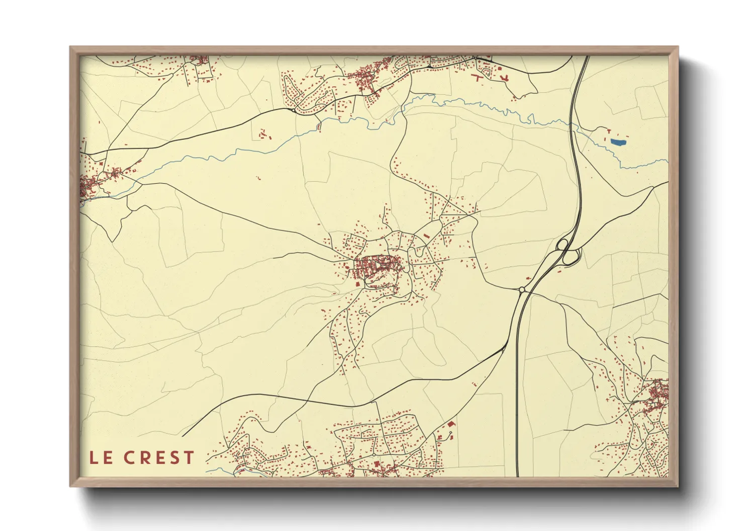 Une affiche de carte sur Le Crest