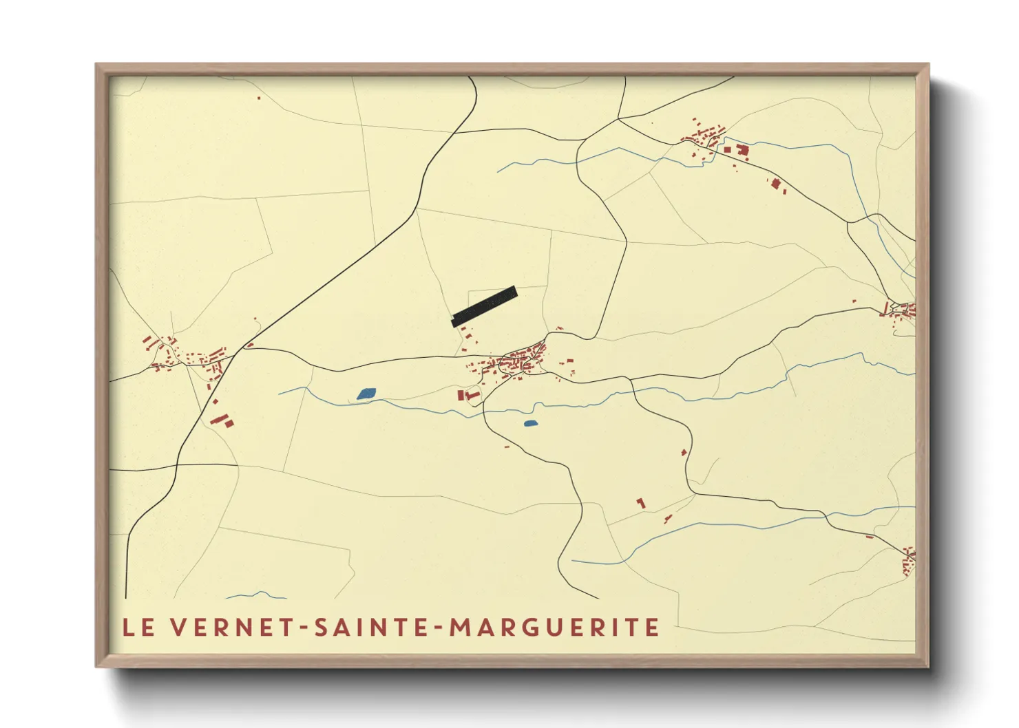 Une affiche de carte sur Le Vernet-Sainte-Marguerite