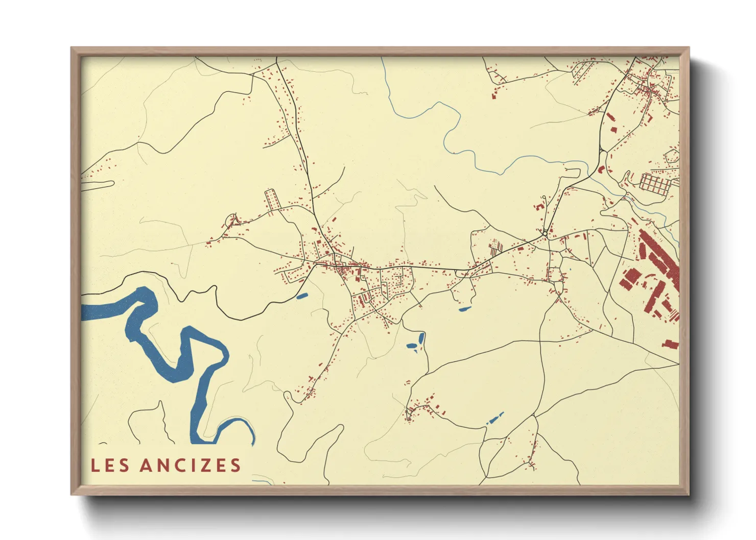 Une affiche de carte sur Les Ancizes