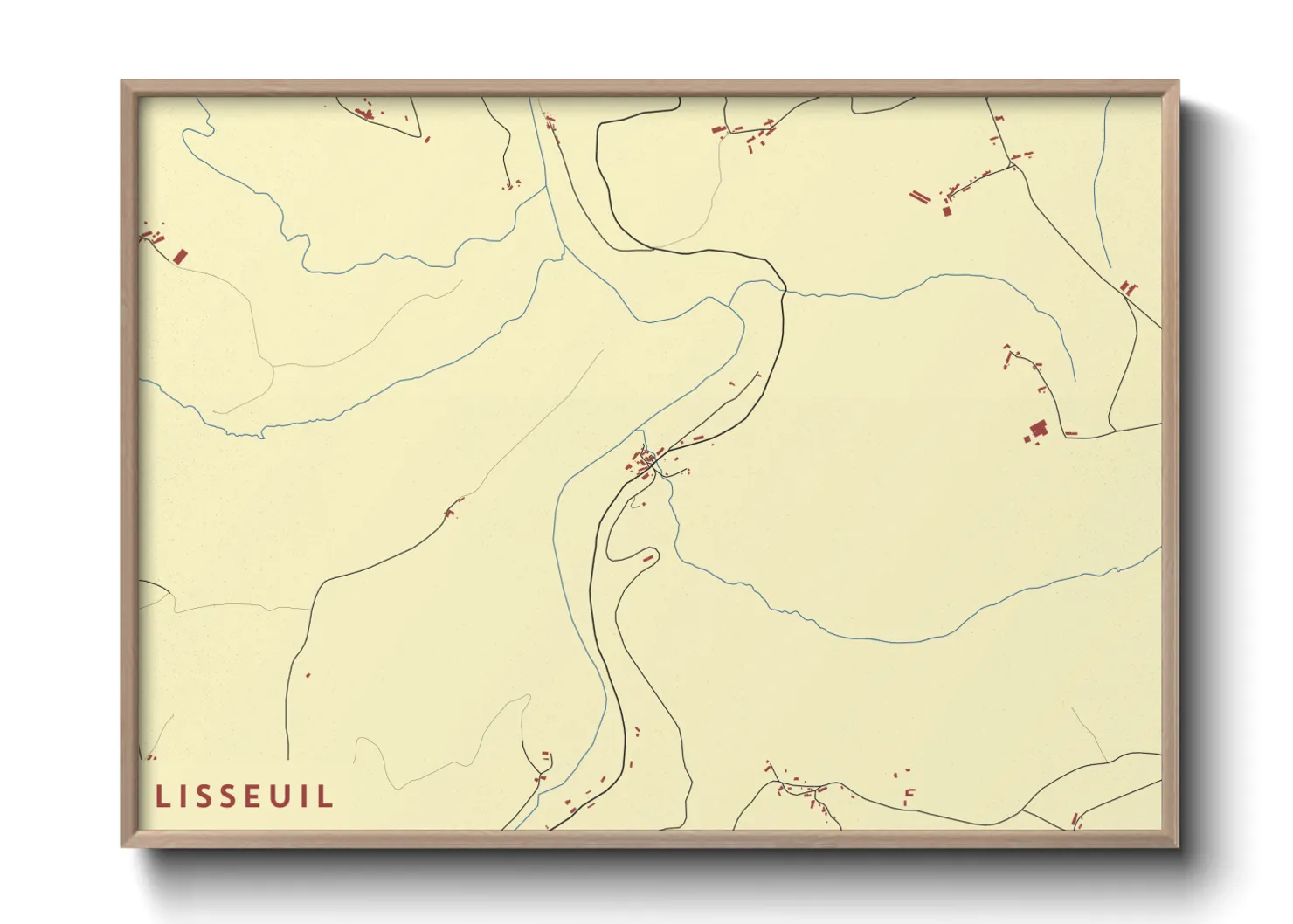 Une affiche de carte sur Lisseuil