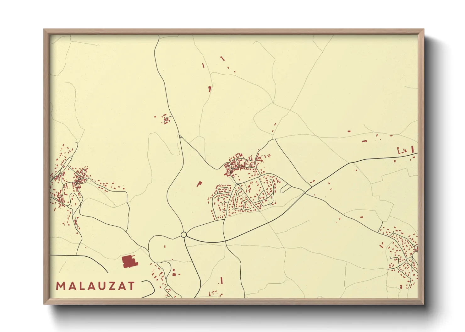 Une affiche de carte sur Malauzat