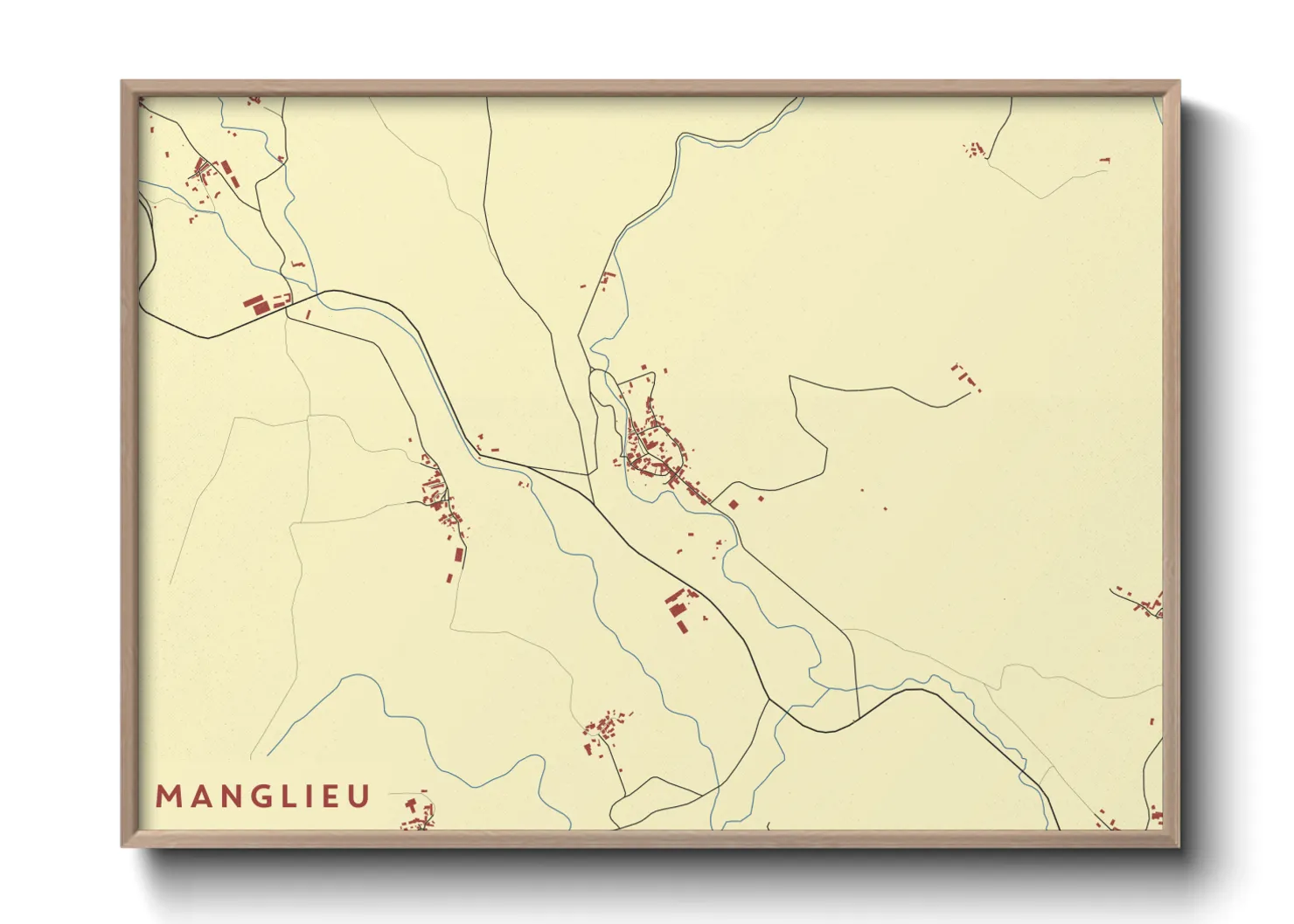 Une affiche de carte sur Manglieu