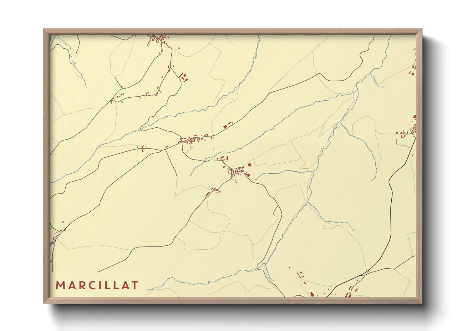 Une affiche de carte sur Marcillat