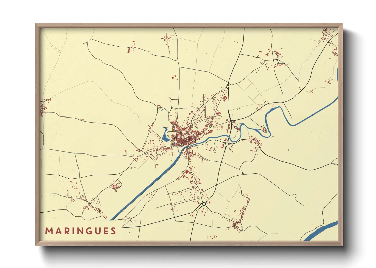 Une affiche de carte sur Maringues