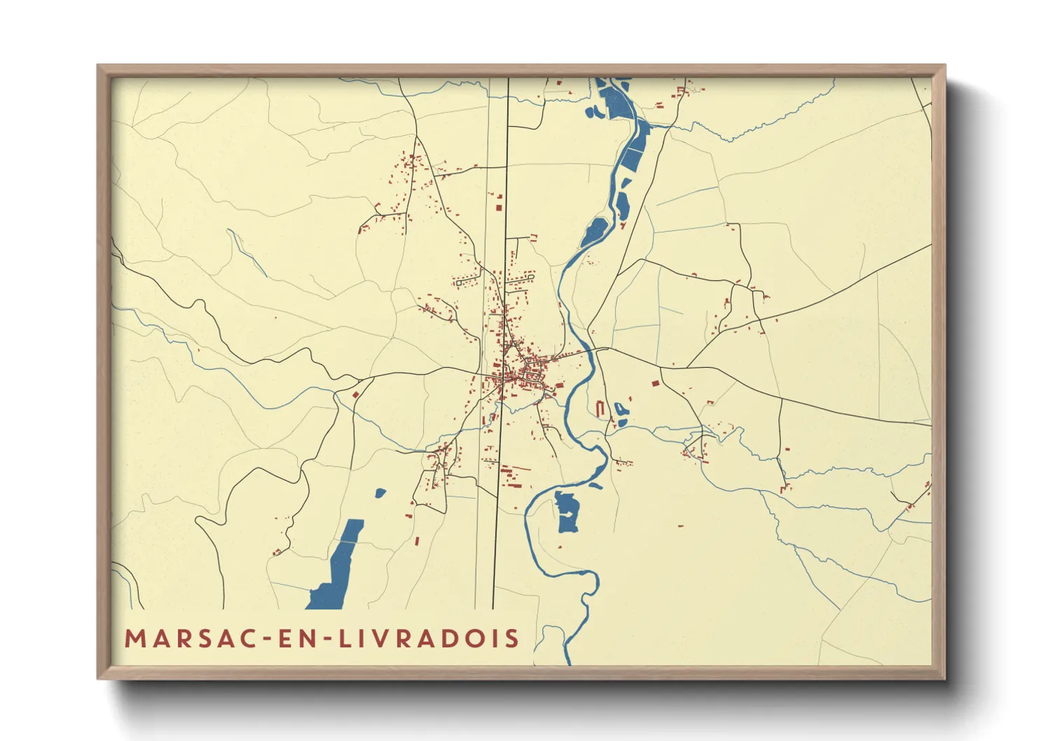 Une affiche de carte sur Marsac-en-Livradois