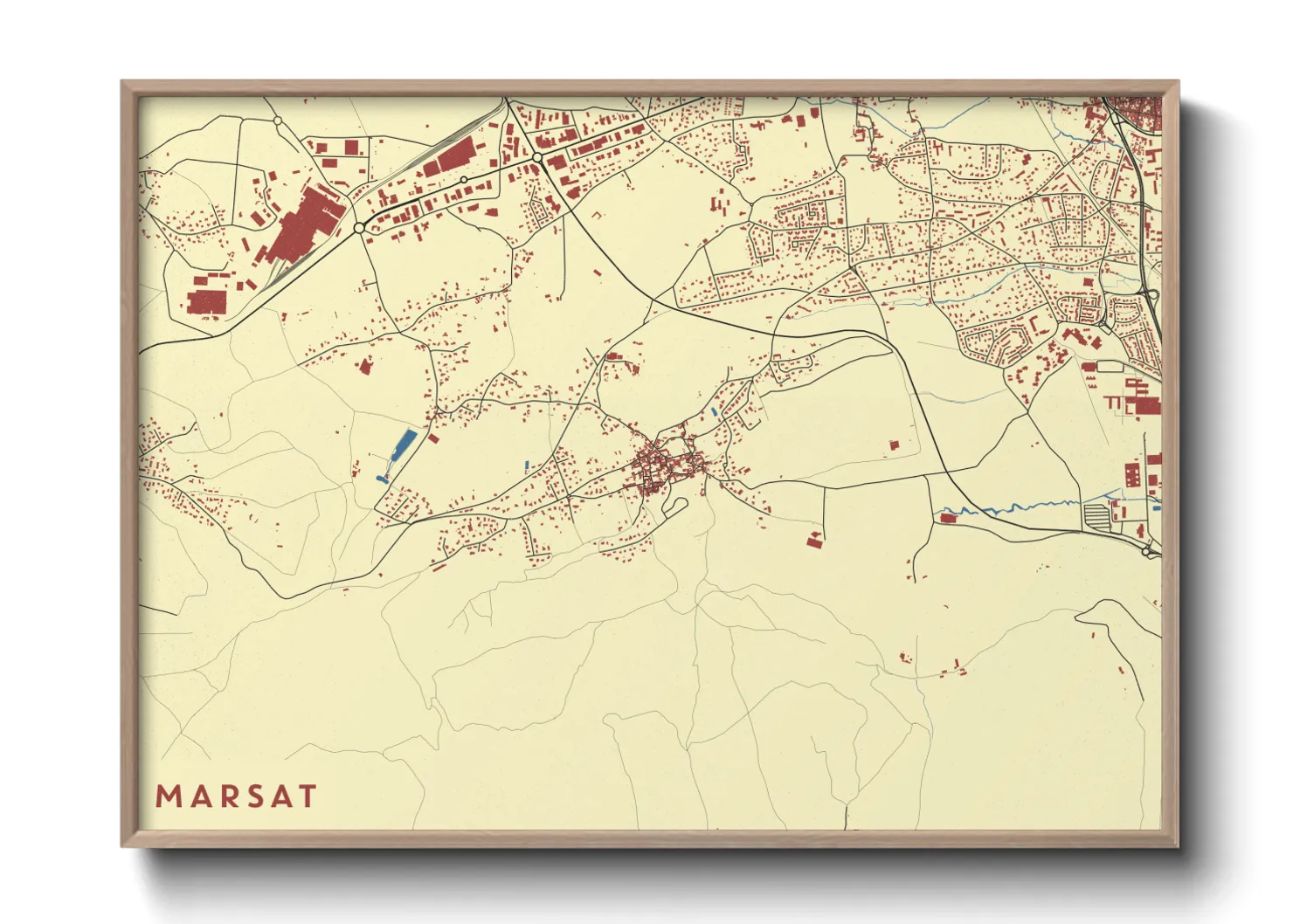 Une affiche de carte sur Marsat