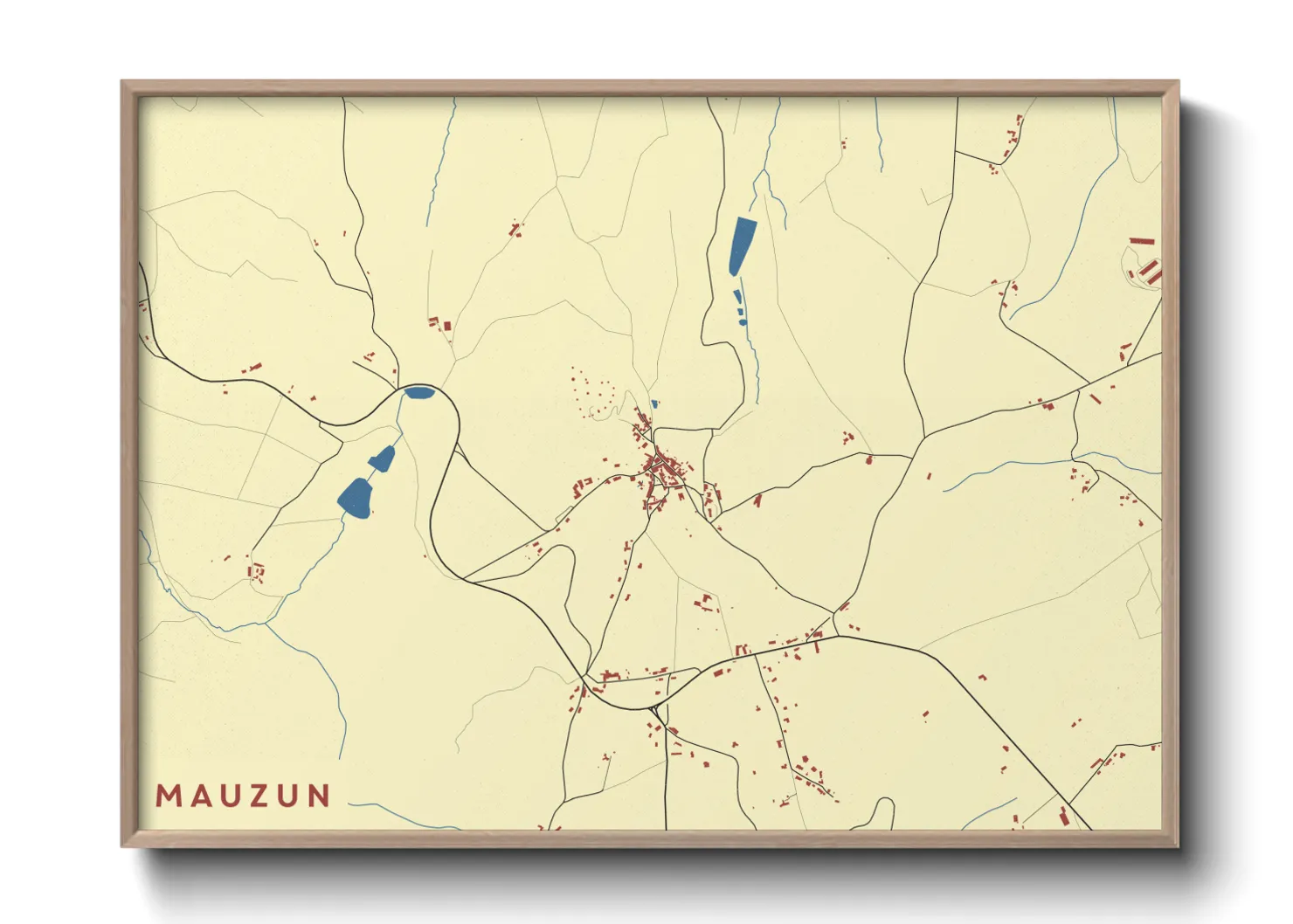 Une affiche de carte sur Mauzun
