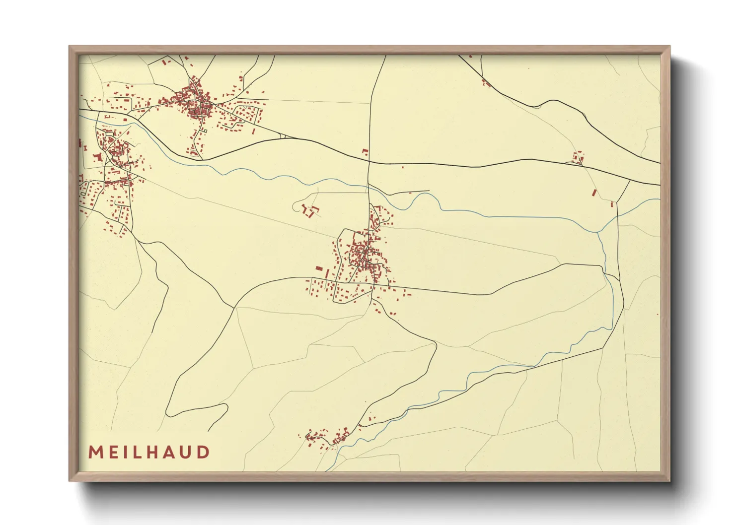 Une affiche de carte sur Meilhaud