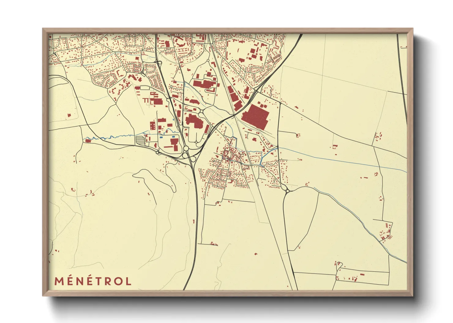 Une affiche de carte sur Ménétrol
