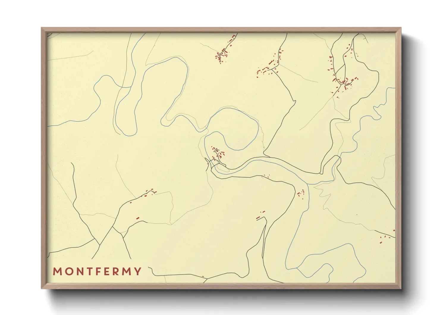 Une affiche de carte sur Montfermy