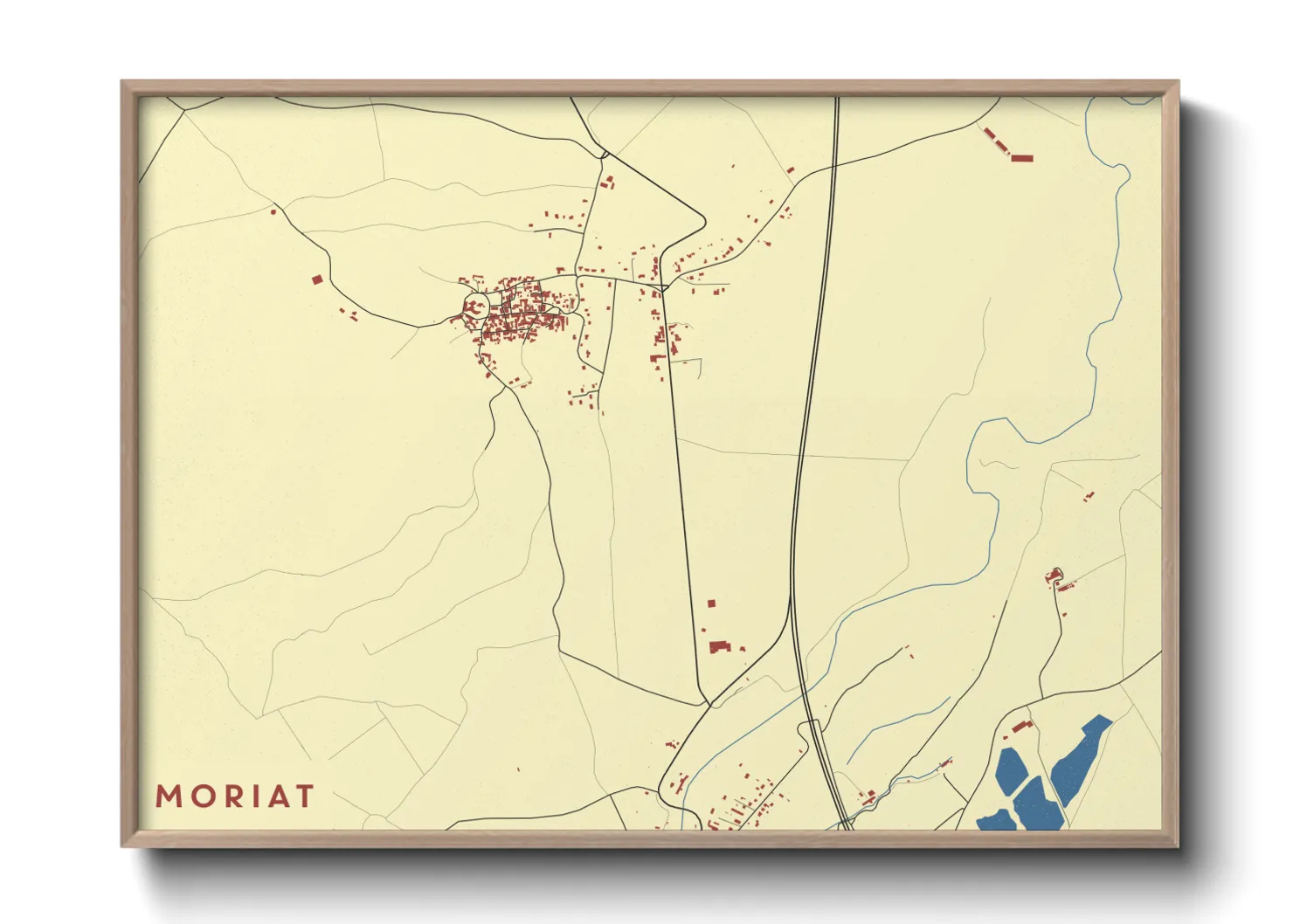 Une affiche de carte sur Moriat