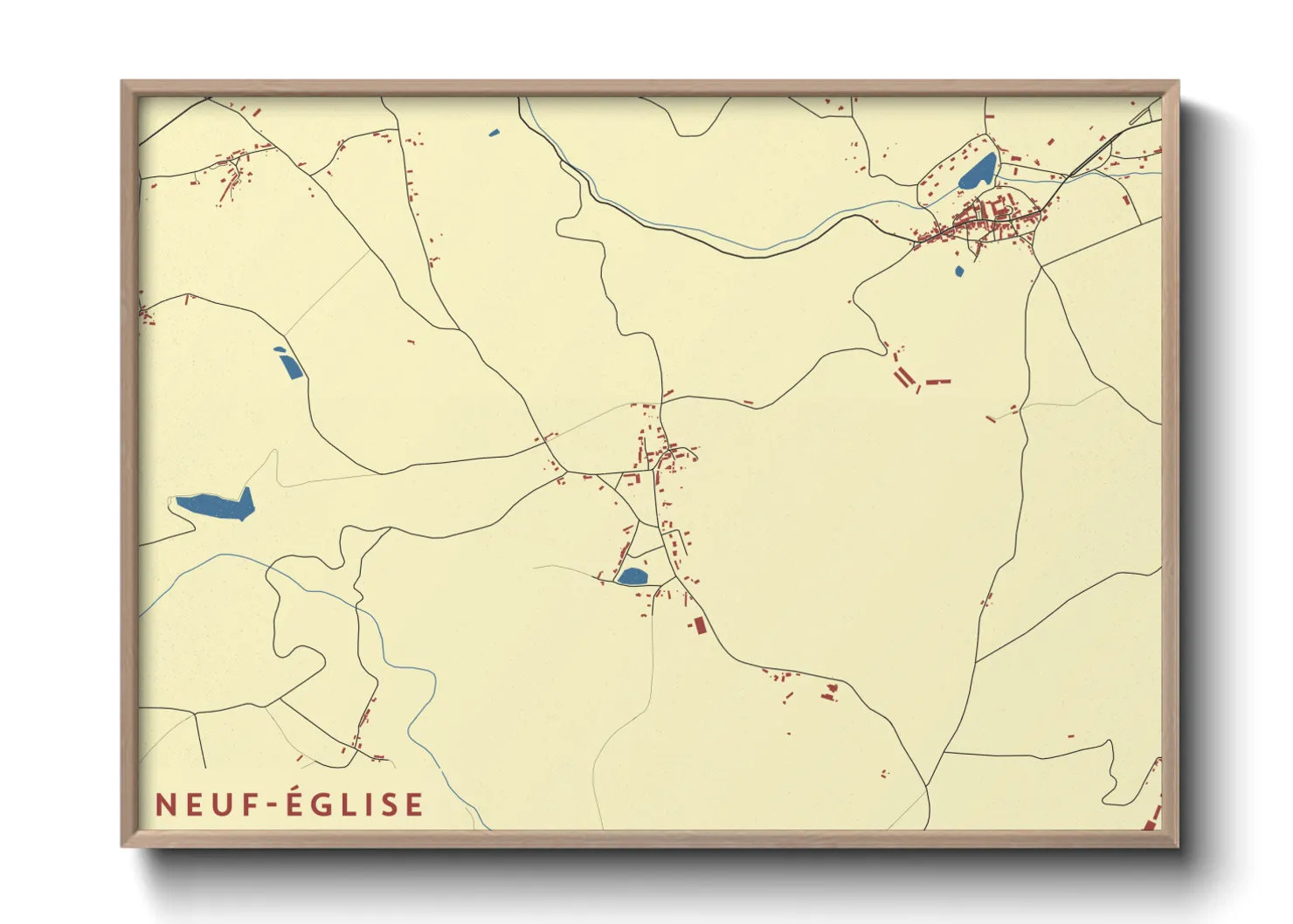 Une affiche de carte sur Neuf-Église