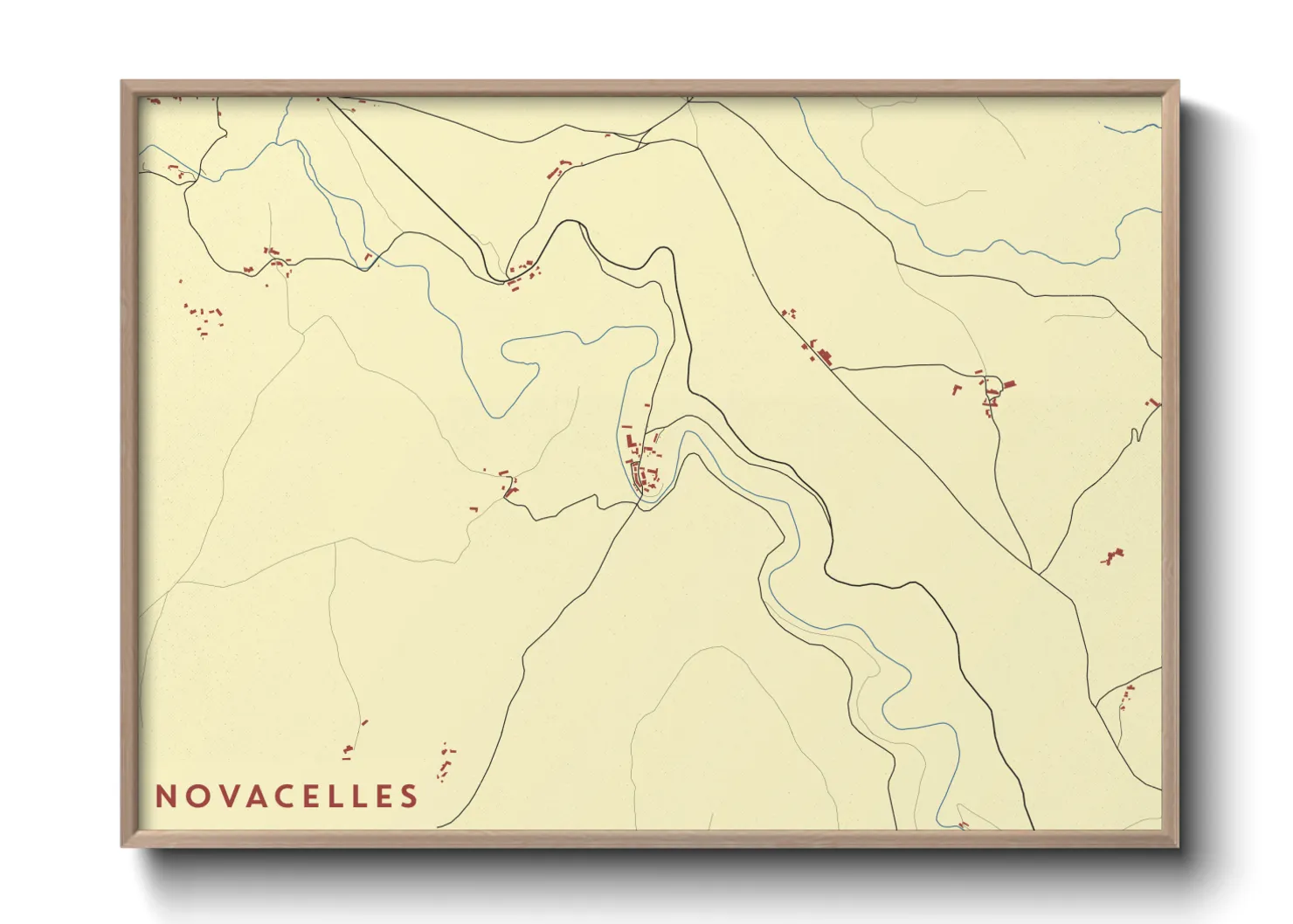 Une affiche de carte sur Novacelles