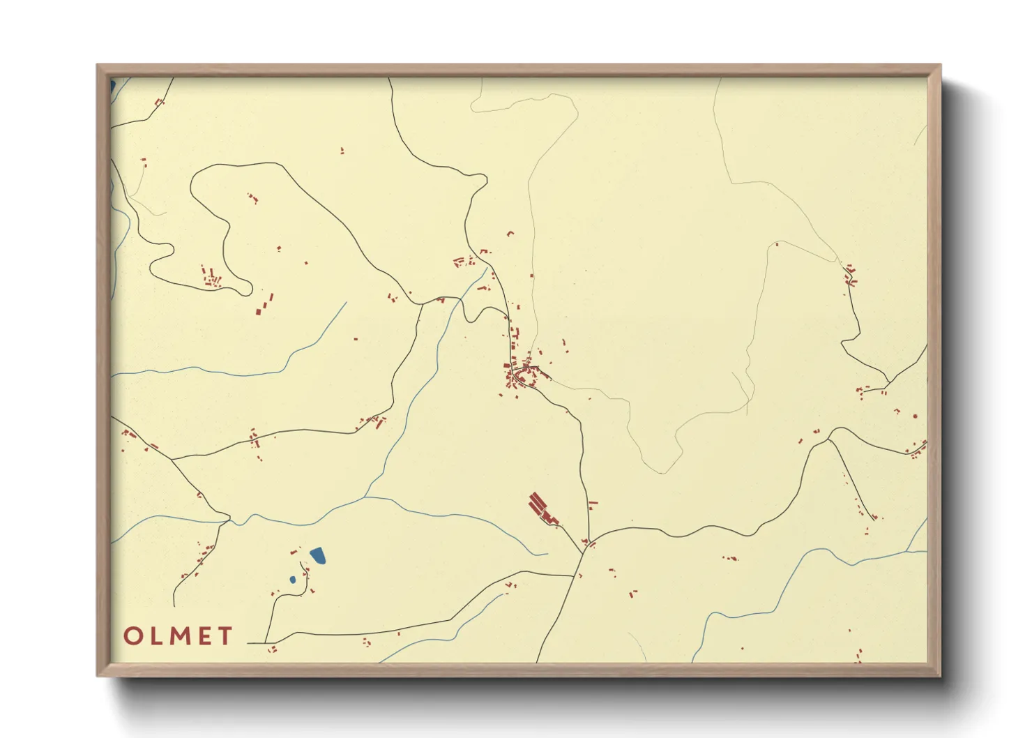 Une affiche de carte sur Olmet
