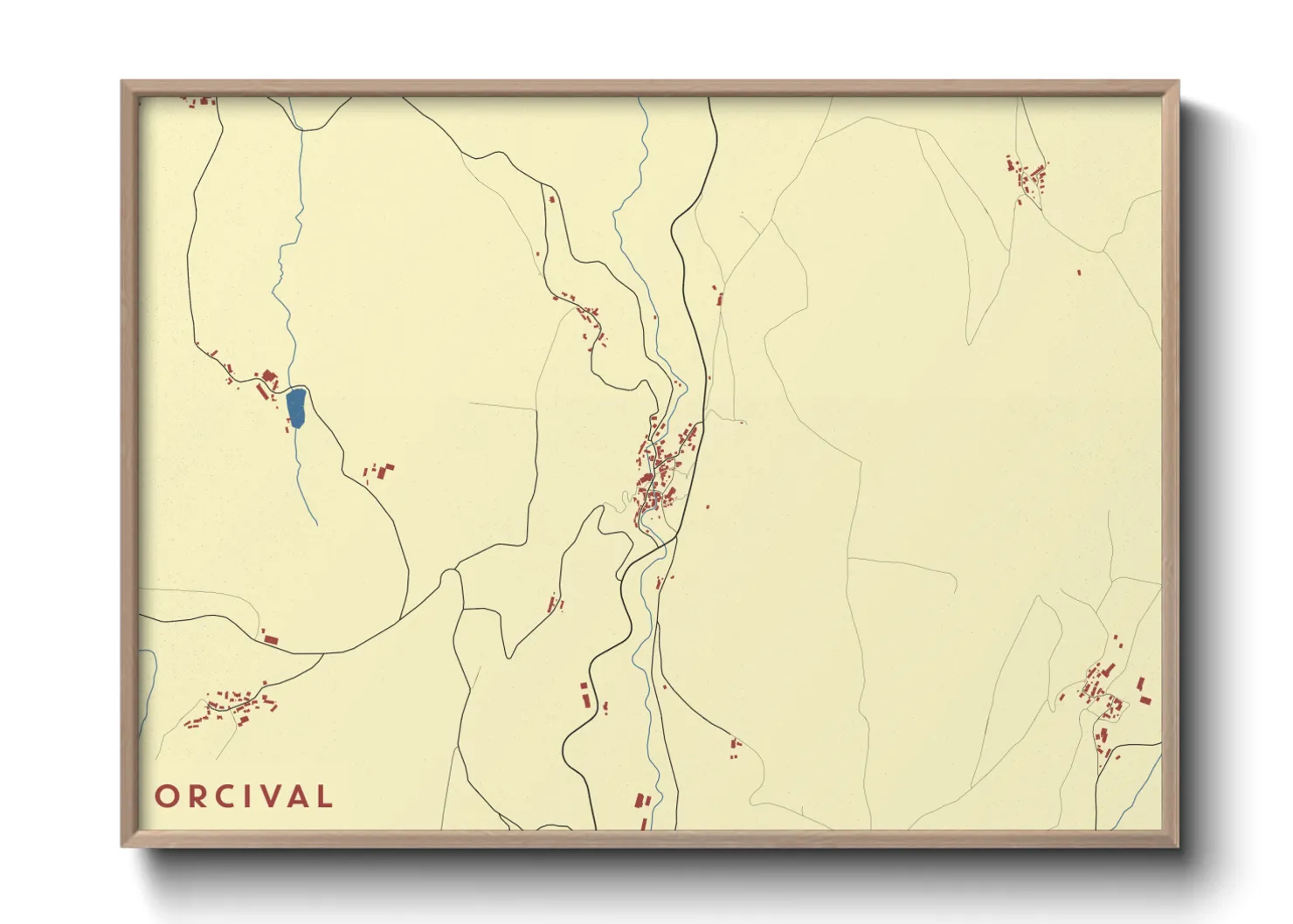 Une affiche de carte sur Orcival
