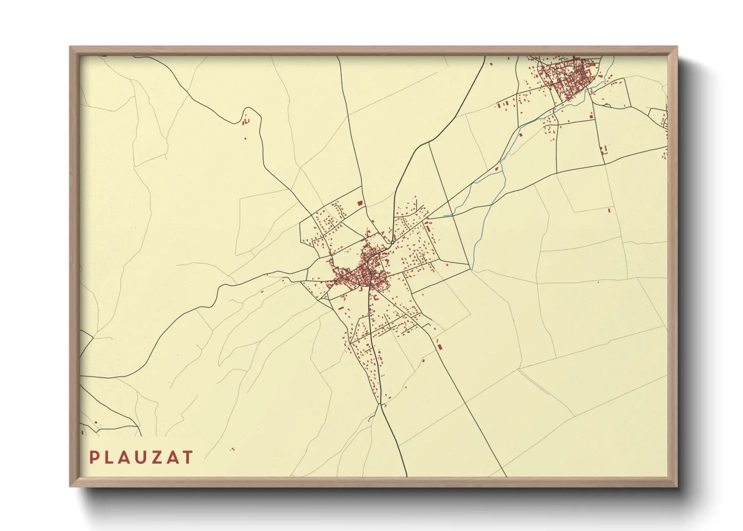 Une affiche de carte sur Plauzat