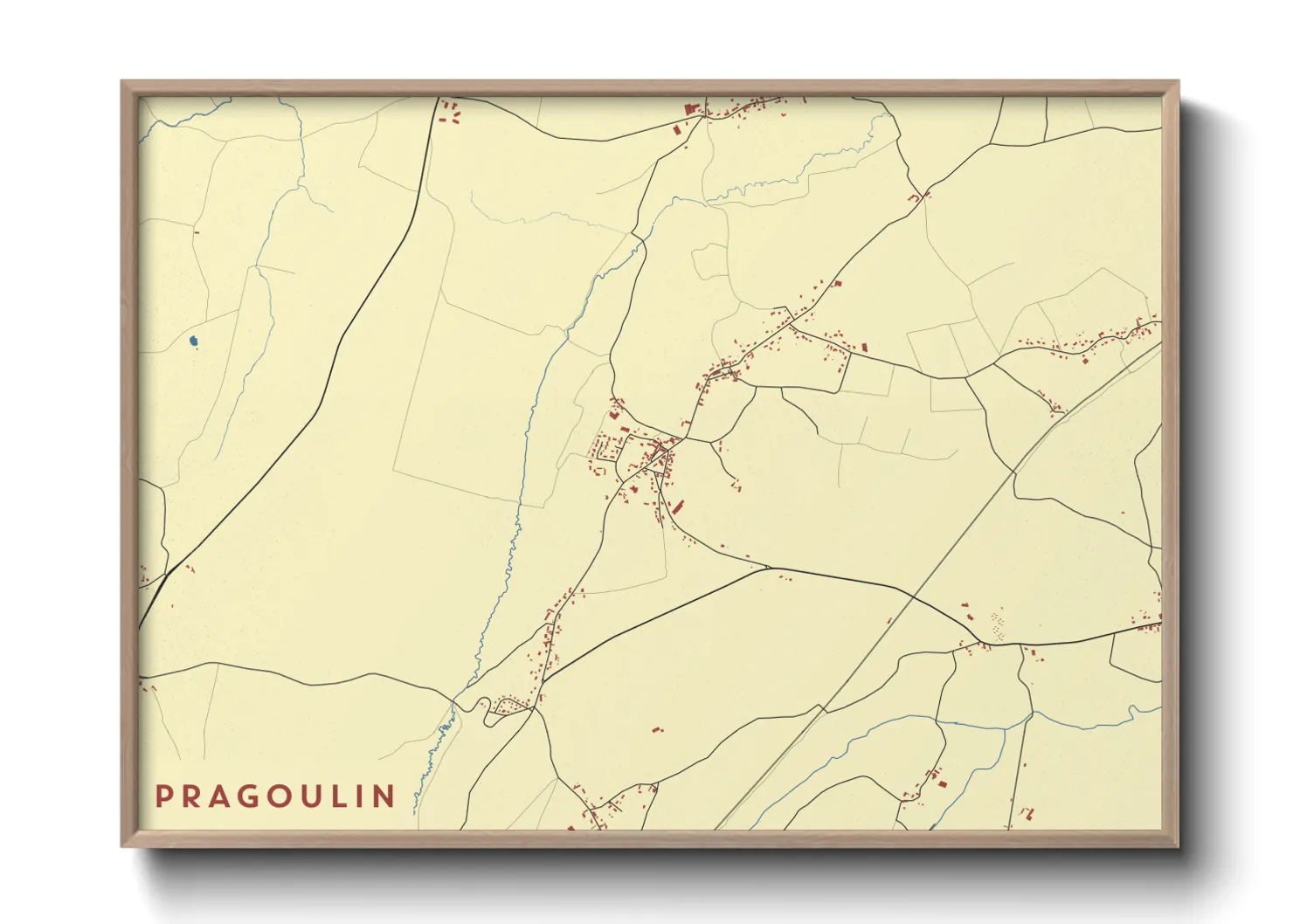 Une affiche de carte sur Pragoulin