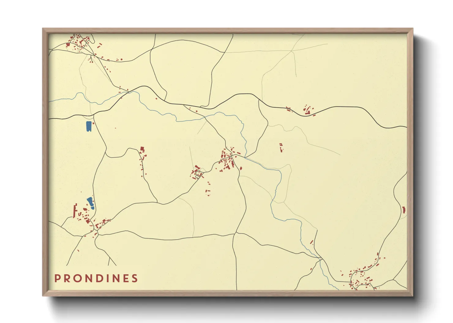 Une affiche de carte sur Prondines