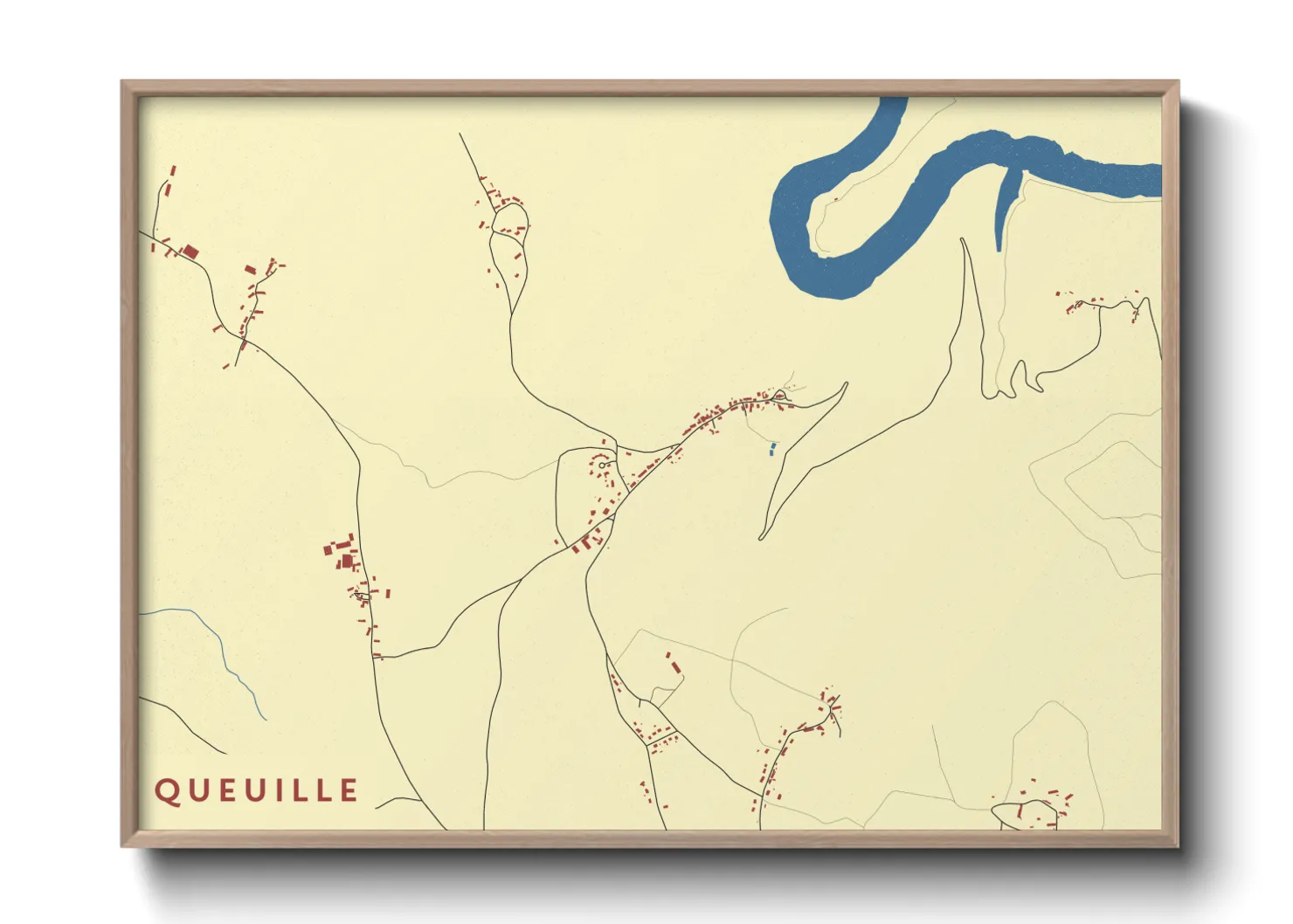 Une affiche de carte sur Queuille