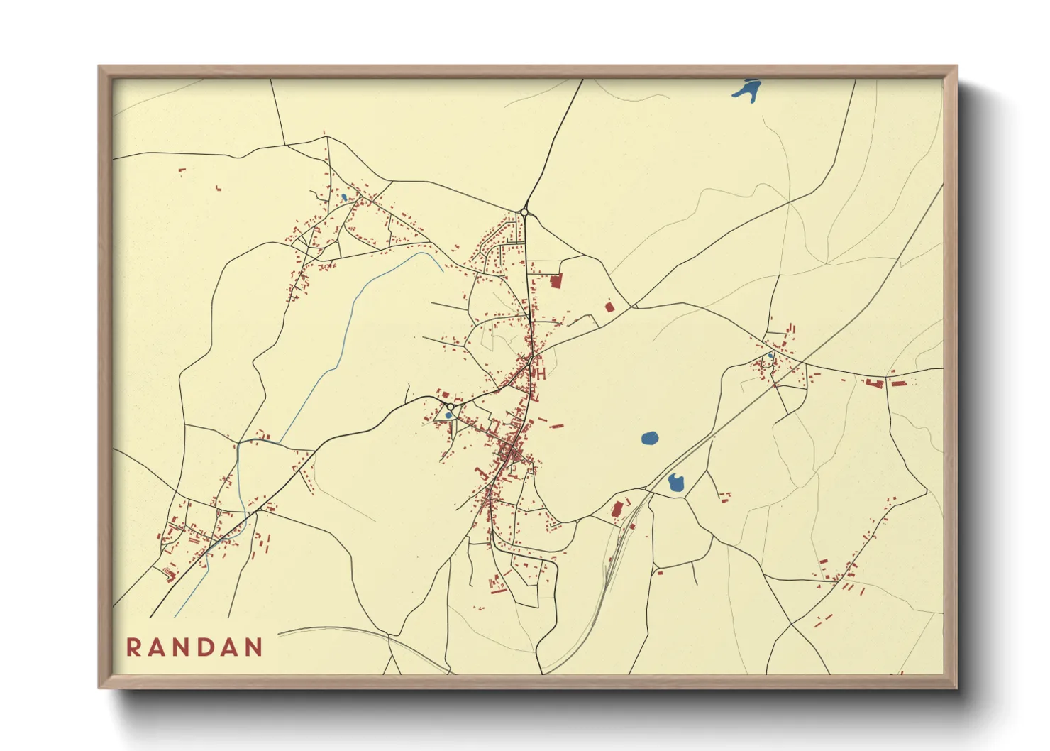 Une affiche de carte sur Randan