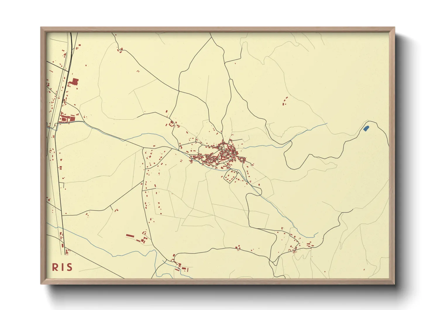 Une affiche de carte sur Ris