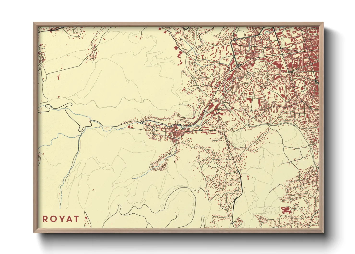 Une affiche de carte sur Royat