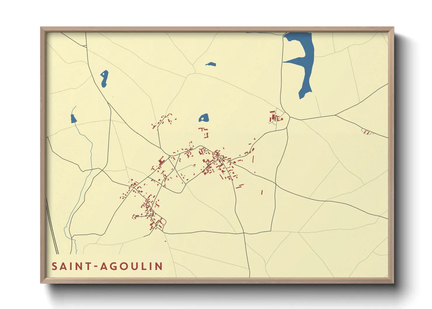 Une affiche de carte sur Saint-Agoulin