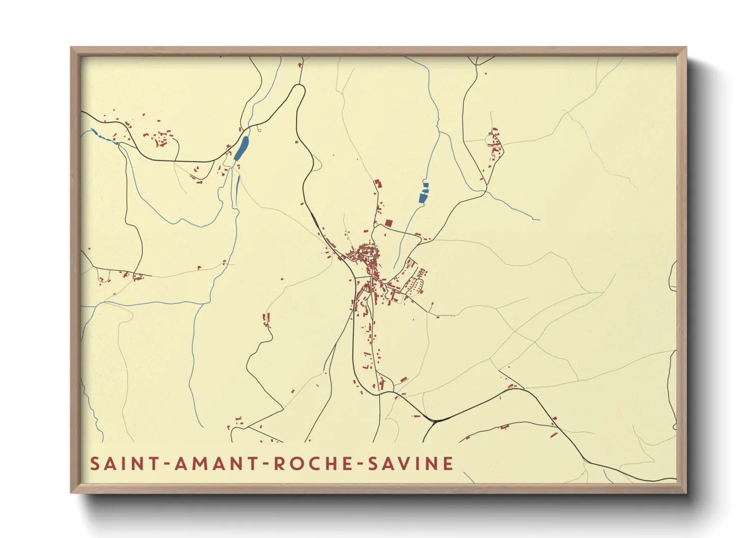 Une affiche de carte sur Saint-Amant-Roche-Savine