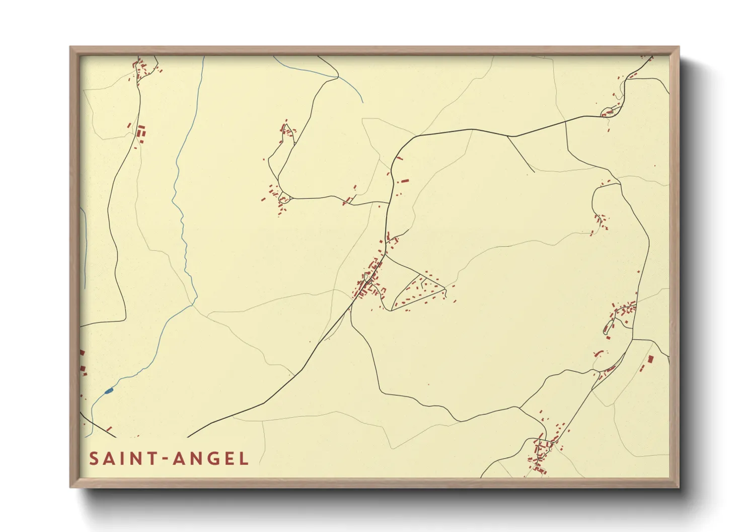 Une affiche de carte sur Saint-Angel