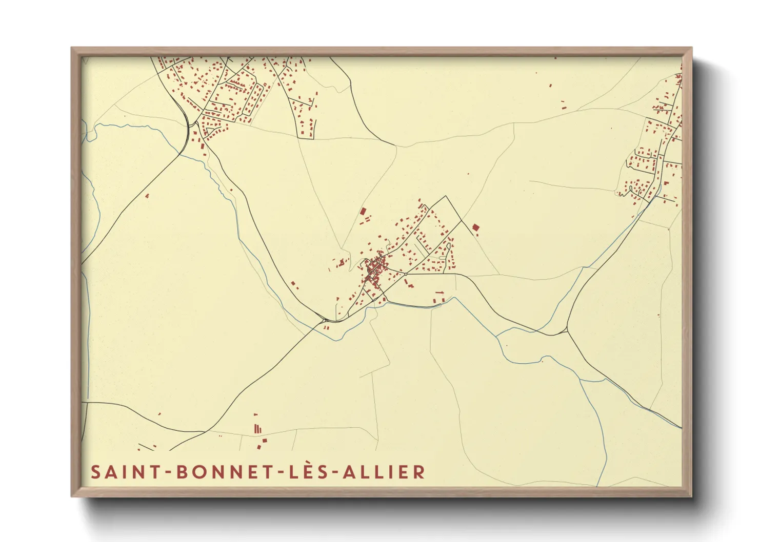 Une affiche de carte sur Saint-Bonnet-lès-Allier