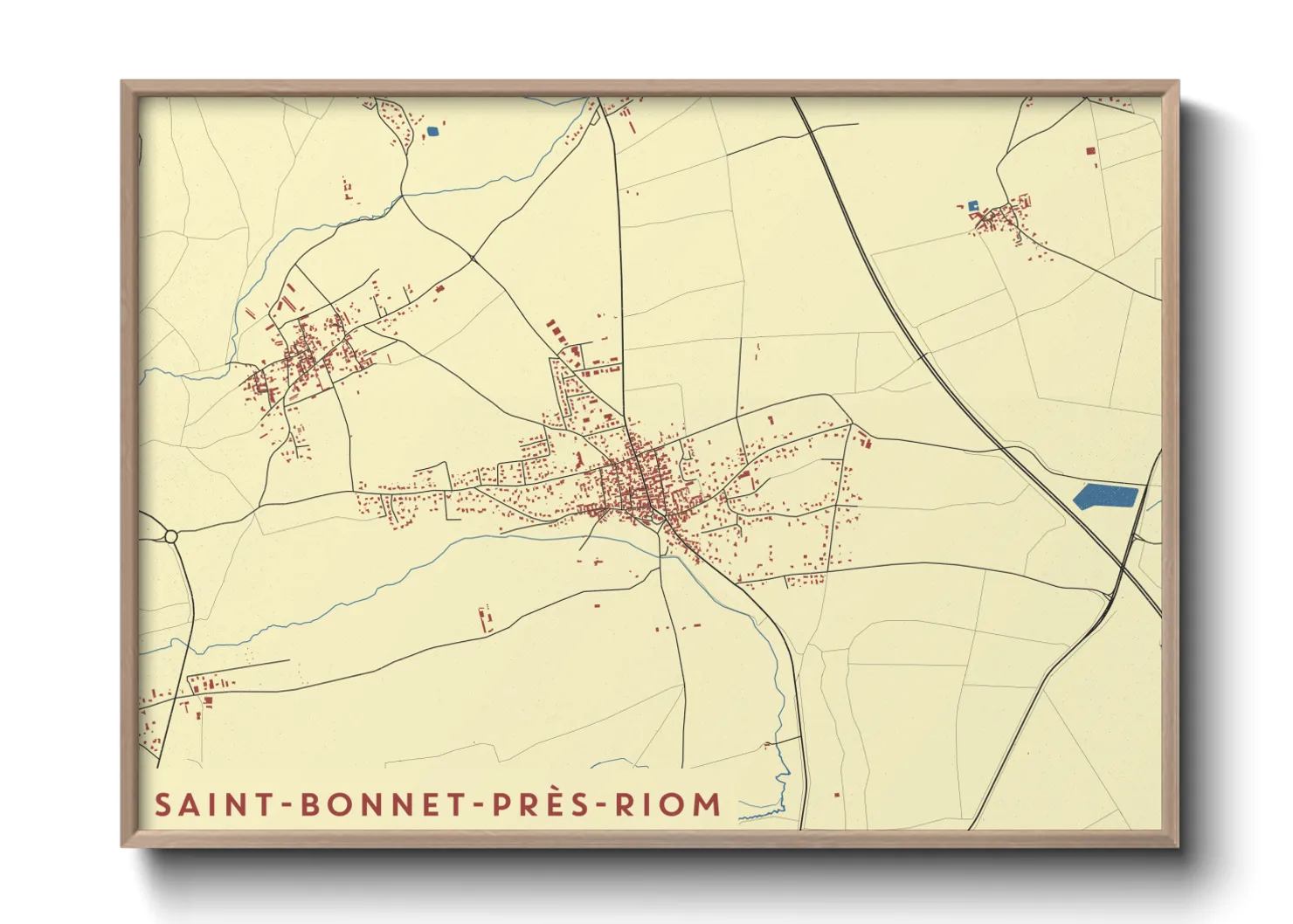 Une affiche de carte sur Saint-Bonnet-près-Riom