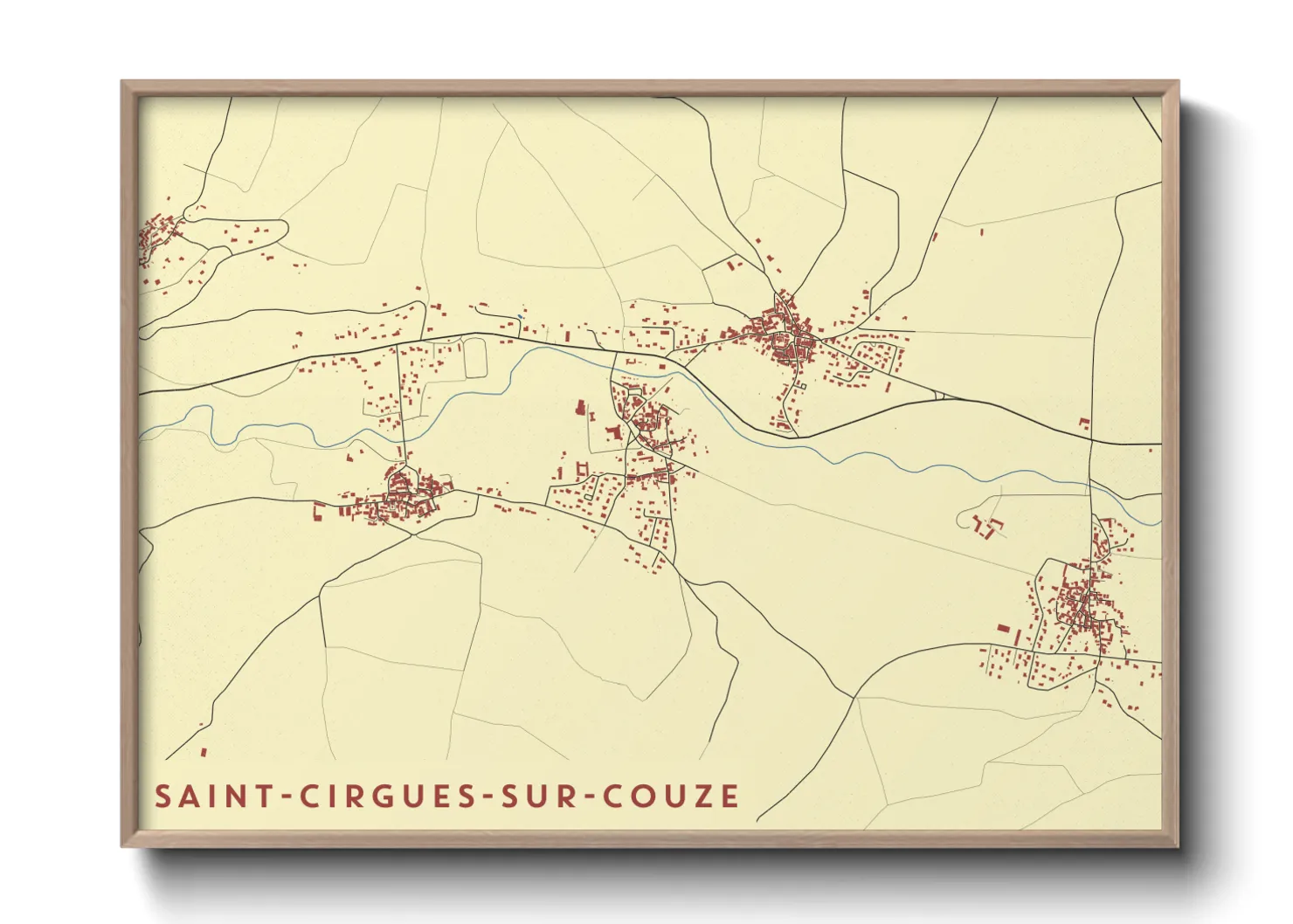 Une affiche de carte sur Saint-Cirgues-sur-Couze