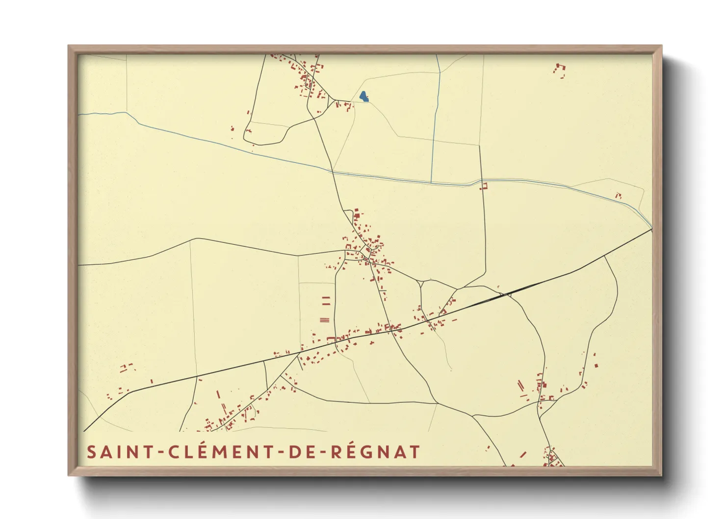 Une affiche de carte sur Saint-Clément-de-Régnat