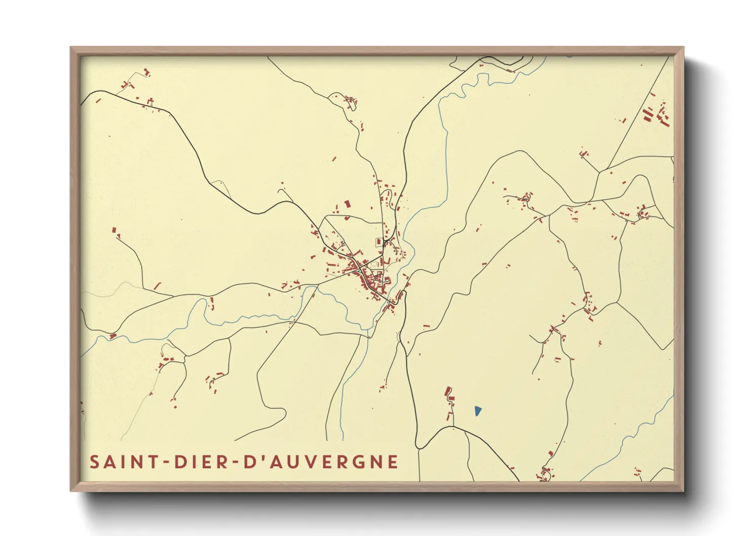 Une affiche de carte sur Saint-Dier-d'Auvergne