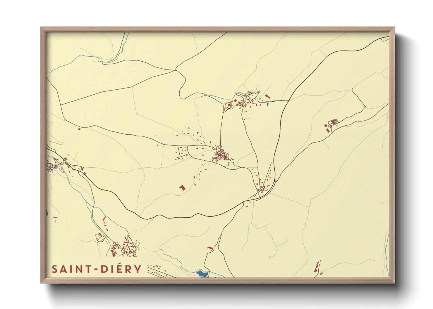 Une affiche de carte sur Saint-Diéry