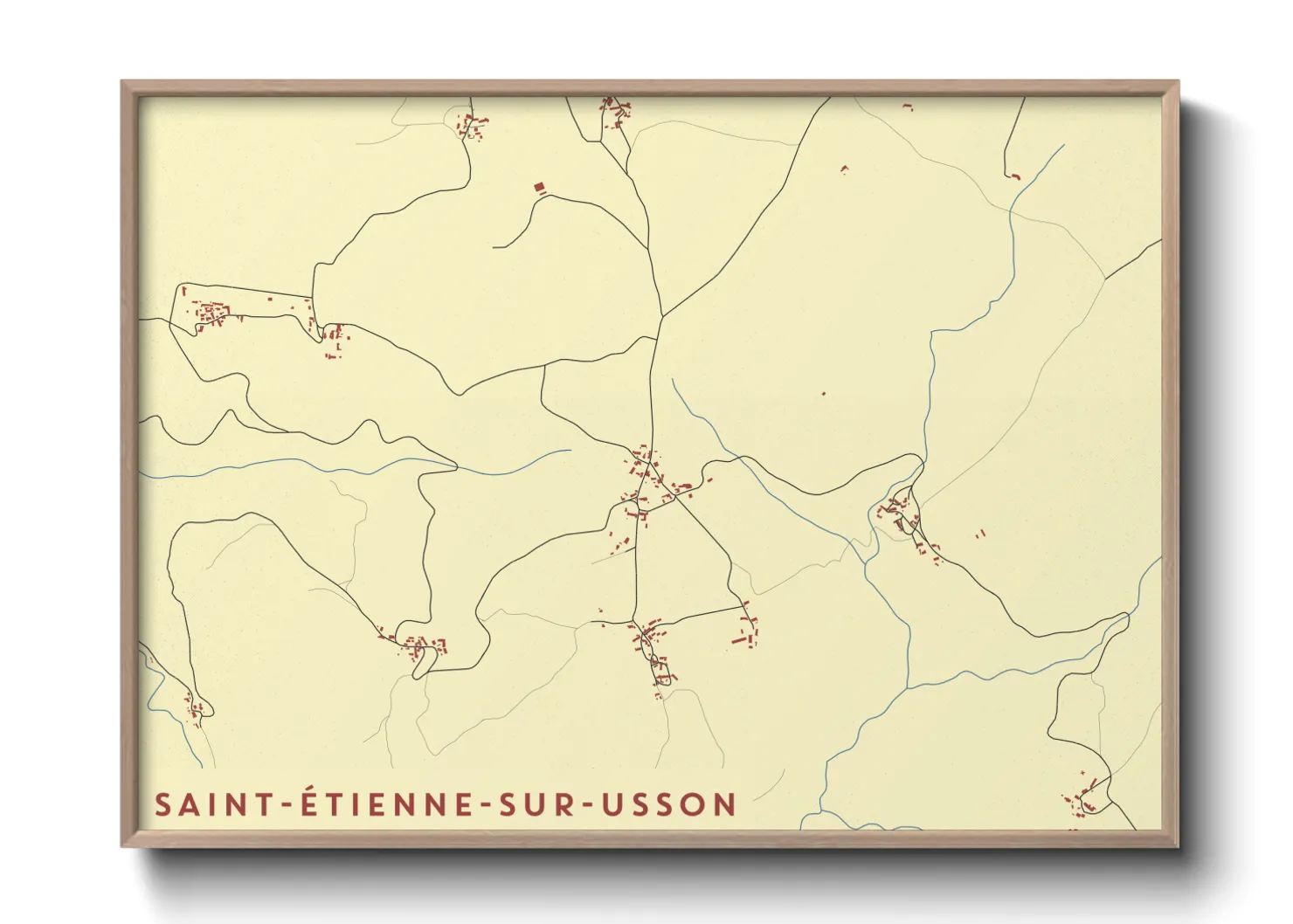 Une affiche de carte sur Saint-Étienne-sur-Usson